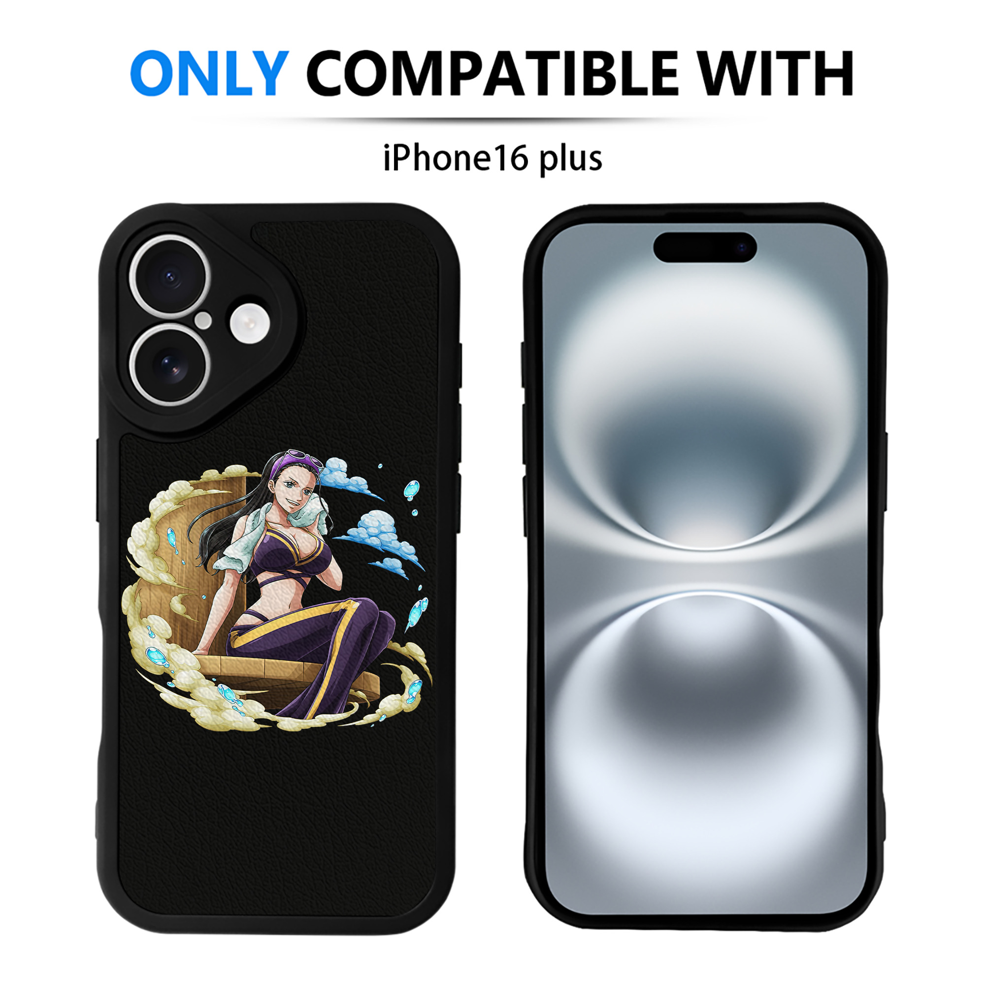 （画像用） ワンピース ニコ・ロビン ONE PIECE Nico Robin 【iPhone 16シリーズ対応】シリコンスマホケース（レザー調） 材質：シリコン